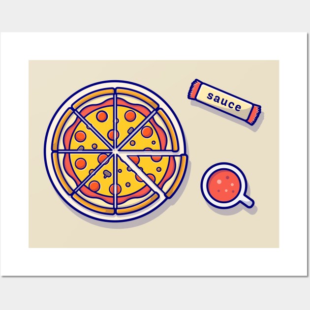 Pizza Cartoon Wall Art by Catalyst Labs